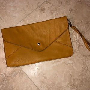 Mustard yellow Envelope clutch
